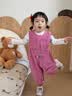 班喜迪宝宝裤子秋装2026新款洋气婴儿休闲儿童直筒裤春秋女童外穿背带裤 玫红 80 实拍图