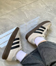 adidas「T头鞋」BARREDA休闲板鞋德训鞋男女阿迪达斯官方轻运动   灰色/黑色/树脂黄   40 实拍图