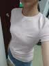 范思蓝恩正肩短袖T恤女2025夏新款修身显瘦设计感圆领上衣2113 粉色 M 实拍图