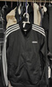 adidas休闲舒适三条纹立领夹克外套男装秋季阿迪达斯官方轻运动 黑色/白（推荐选大一码）   M 实拍图