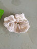 新款奶油泡芙大肠发圈女简约复古褶皱头花头绳丸子头皮筋气质发饰 米白奶油褶皱发圈 实拍图
