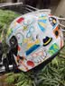 坦克（Tanked Racing）摩托车头盔3C四分之三盔T536四季防风B.Duck电动车安全帽男女 白色摩登【童趣】【彩色镜片+透明镜片】 M（建议头围53-56cm） 实拍图