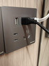 霍尼韦尔（Honeywell）开关插座面板哑光 五孔带双USB+Type-c 15W快充T3灰 实拍图