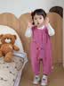 班喜迪宝宝裤子秋装2026新款洋气婴儿休闲儿童直筒裤春秋女童外穿背带裤 玫红 80 实拍图