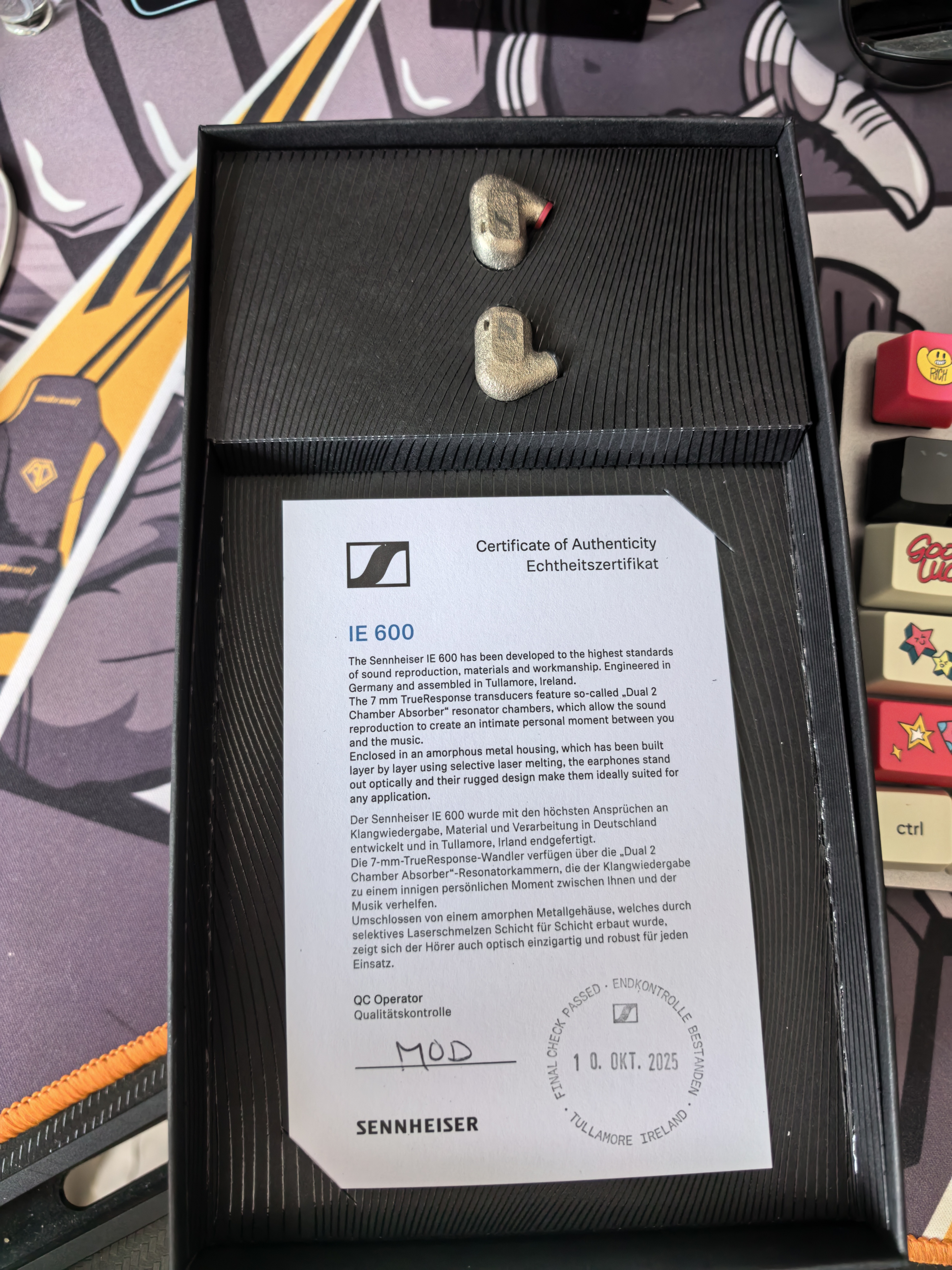 森海塞尔（Sennheiser）IE900/IE600/IE300旗舰级HIFI高保真超宽单动圈单元可拆卸MMCX挂耳式耳机 高保真发烧有线耳机耳塞 IE600 【高端HIFI高保真】 实拍图