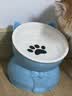 憨憨乐园猫碗陶瓷猫粮双碗斜口狗碗狗盆狗粮宠物幼猫咪吃饭食盆喝水喂食 实拍图