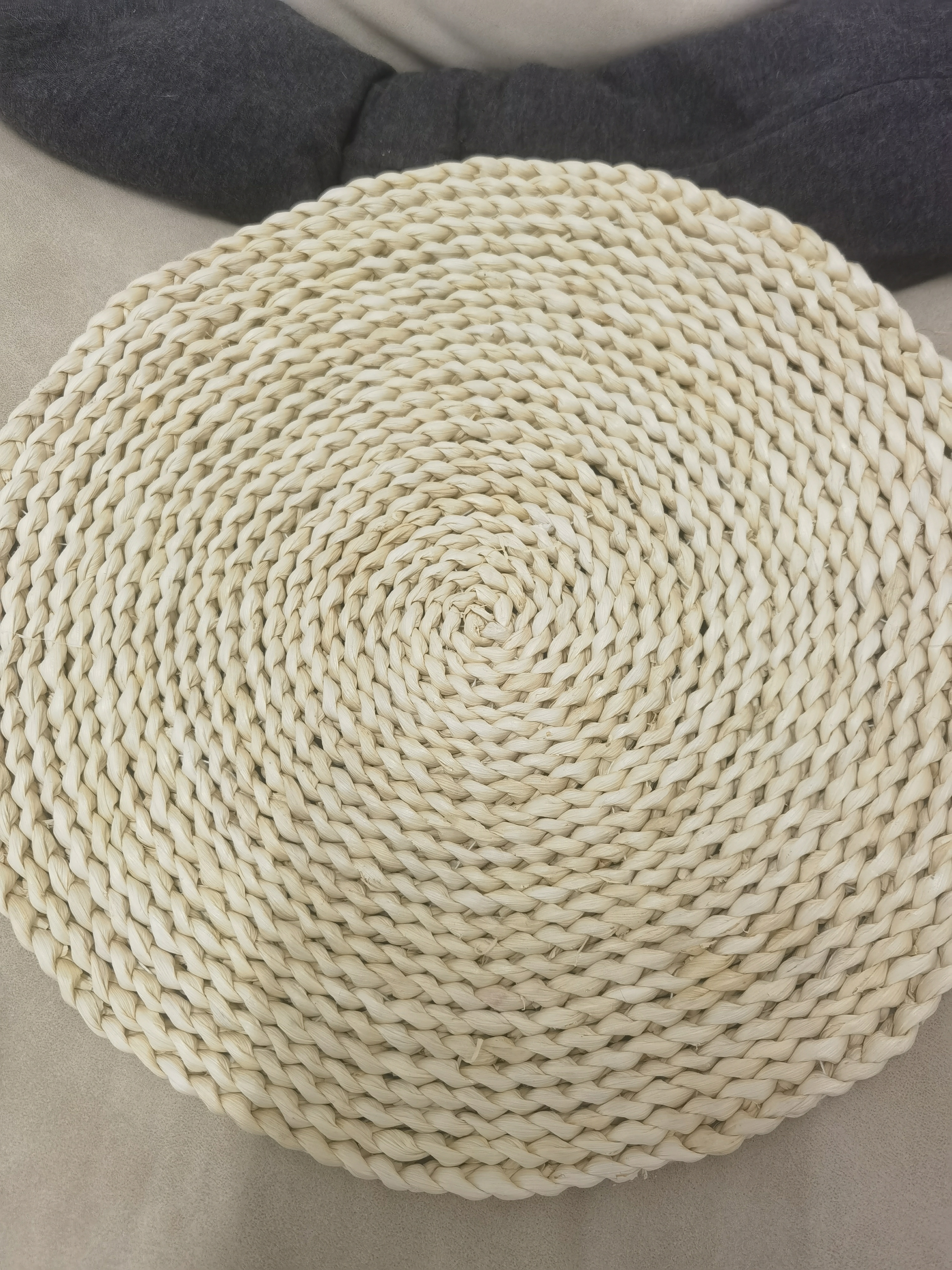 TaTanice 蒲团打坐垫 手工蒲草圆形禅修垫榻榻米坐垫40*40*1.5cm 实拍图