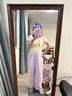 MUJI 女式 汉麻水洗宽版裤女装裤子女款女士长裤休闲裤阔腿裤26年春夏 薰衣草色 M （160/66A ） 实拍图