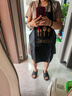 围裙防水防油厨房男女通用刀叉印花防水围裙工作服 防水围裙1条【黑色】 常规款 实拍图