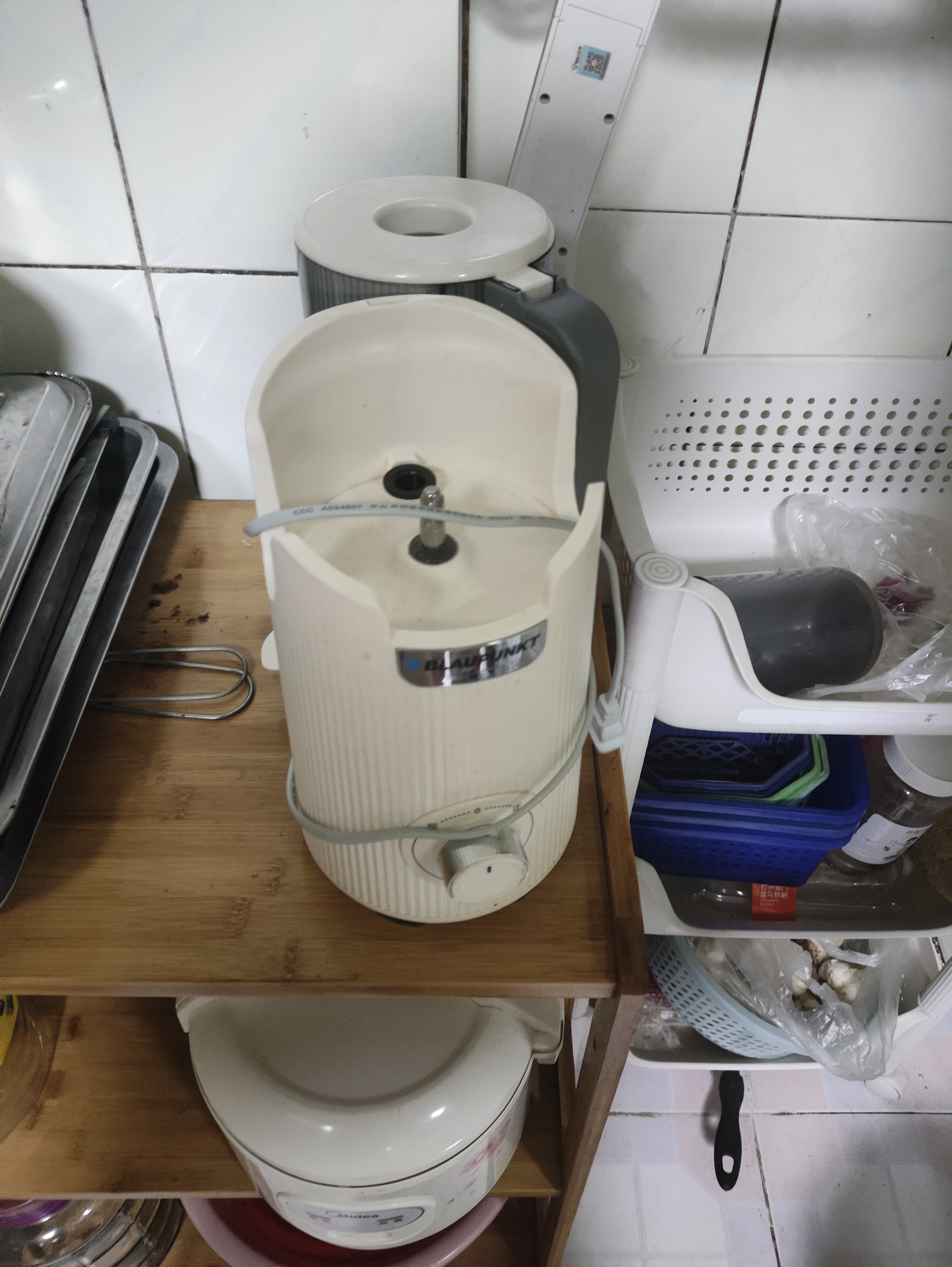 蓝宝（BLAUPUNKT）榨汁机 原汁机渣汁分离 果汁机 果蔬榨汁机家用鲜榨机全自动料理机榨汁桶冰淇淋机YJ03D白 实拍图