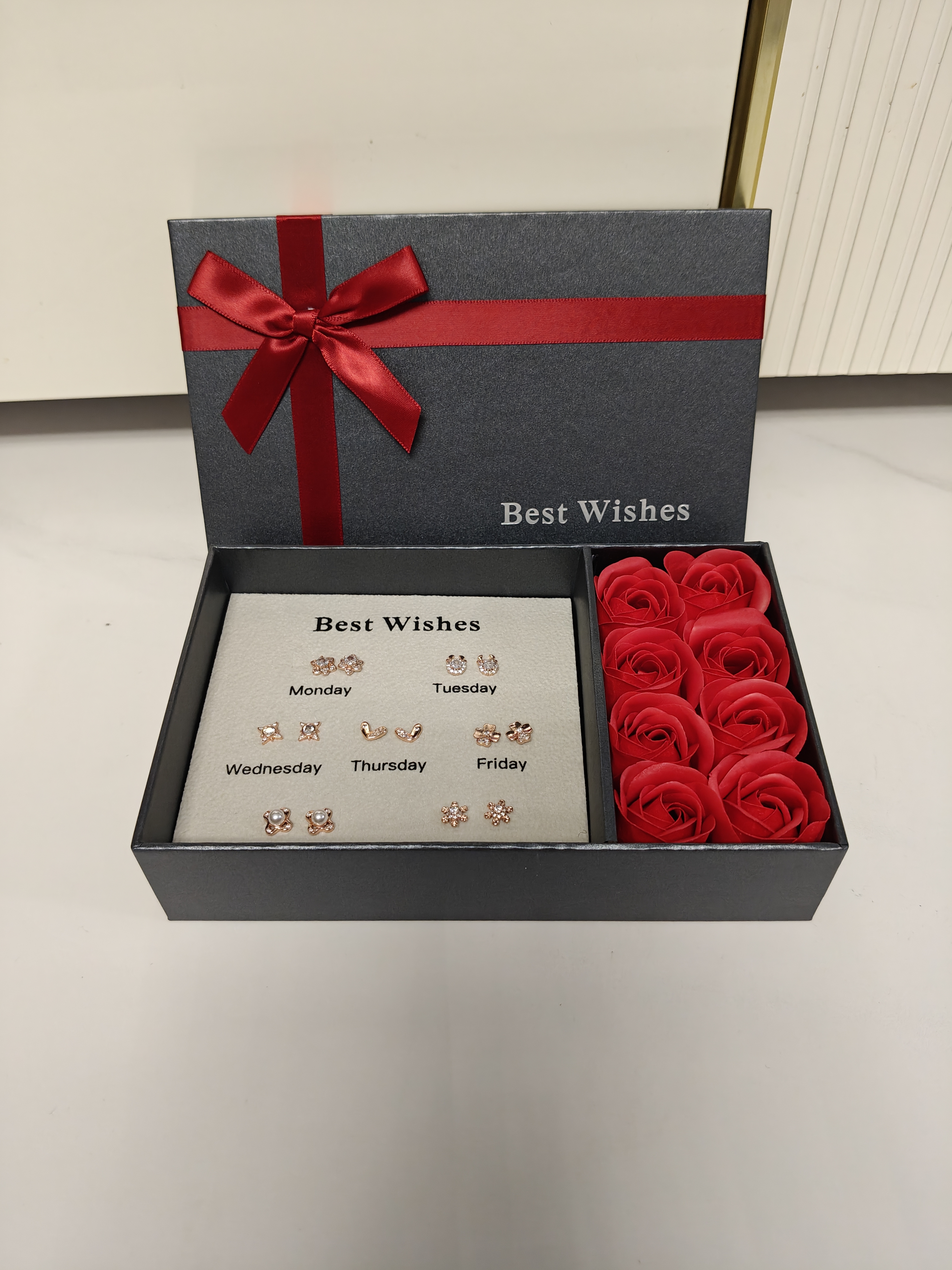 京东鲜花耳钉高端礼盒永生花生日女士送女友闺蜜老婆老师七夕情人节礼物 实拍图