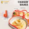 好伊贝（HOY BELL）宝宝餐盘硅胶带吸盘儿童餐具学吃饭分格辅食碗餐盘绿色叉勺3件套 实拍图