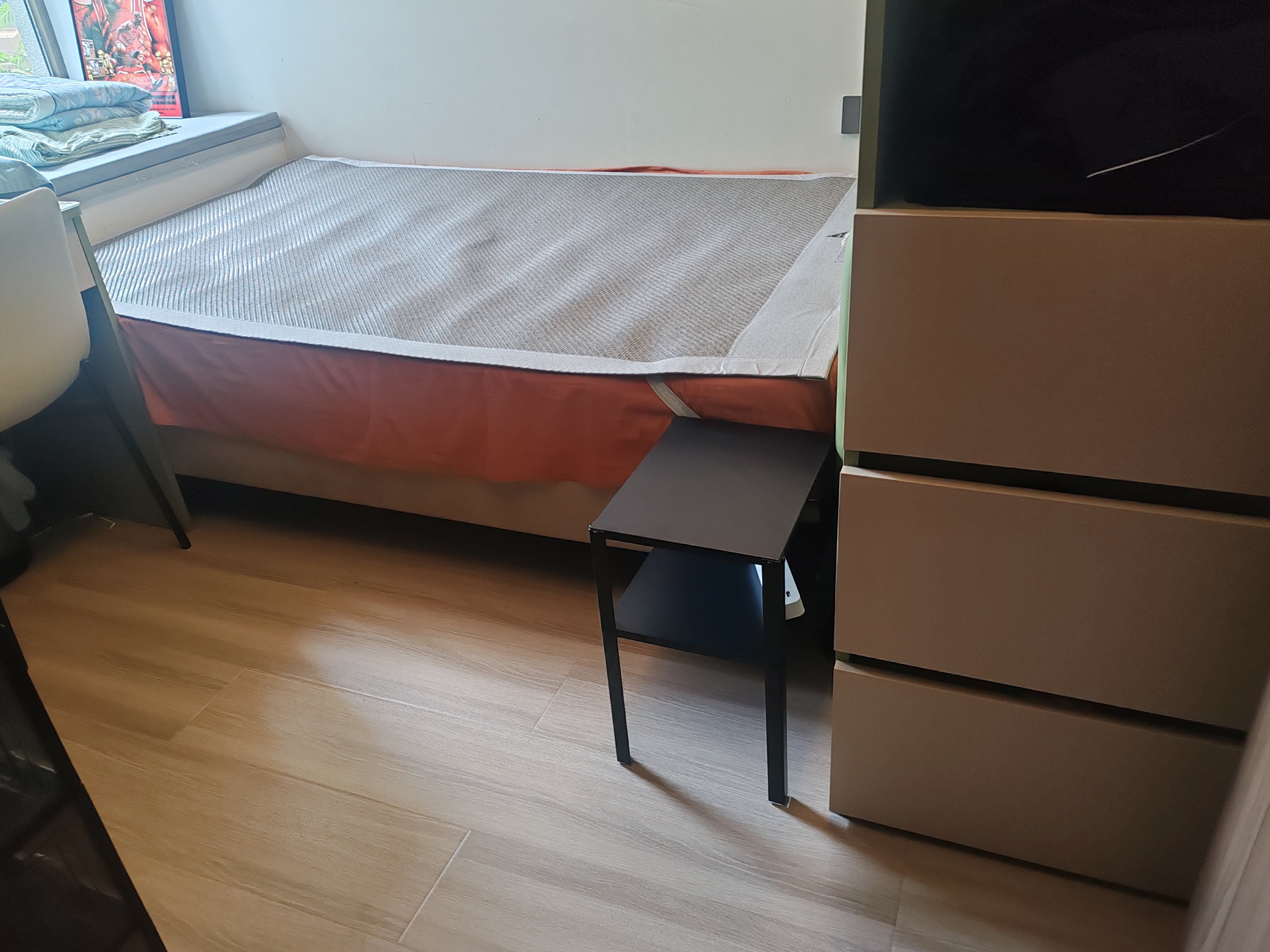 宜家（IKEA）KNARREVIK科纳列维克收纳床边桌家用落地搁架床头置物架 黑色 实拍图