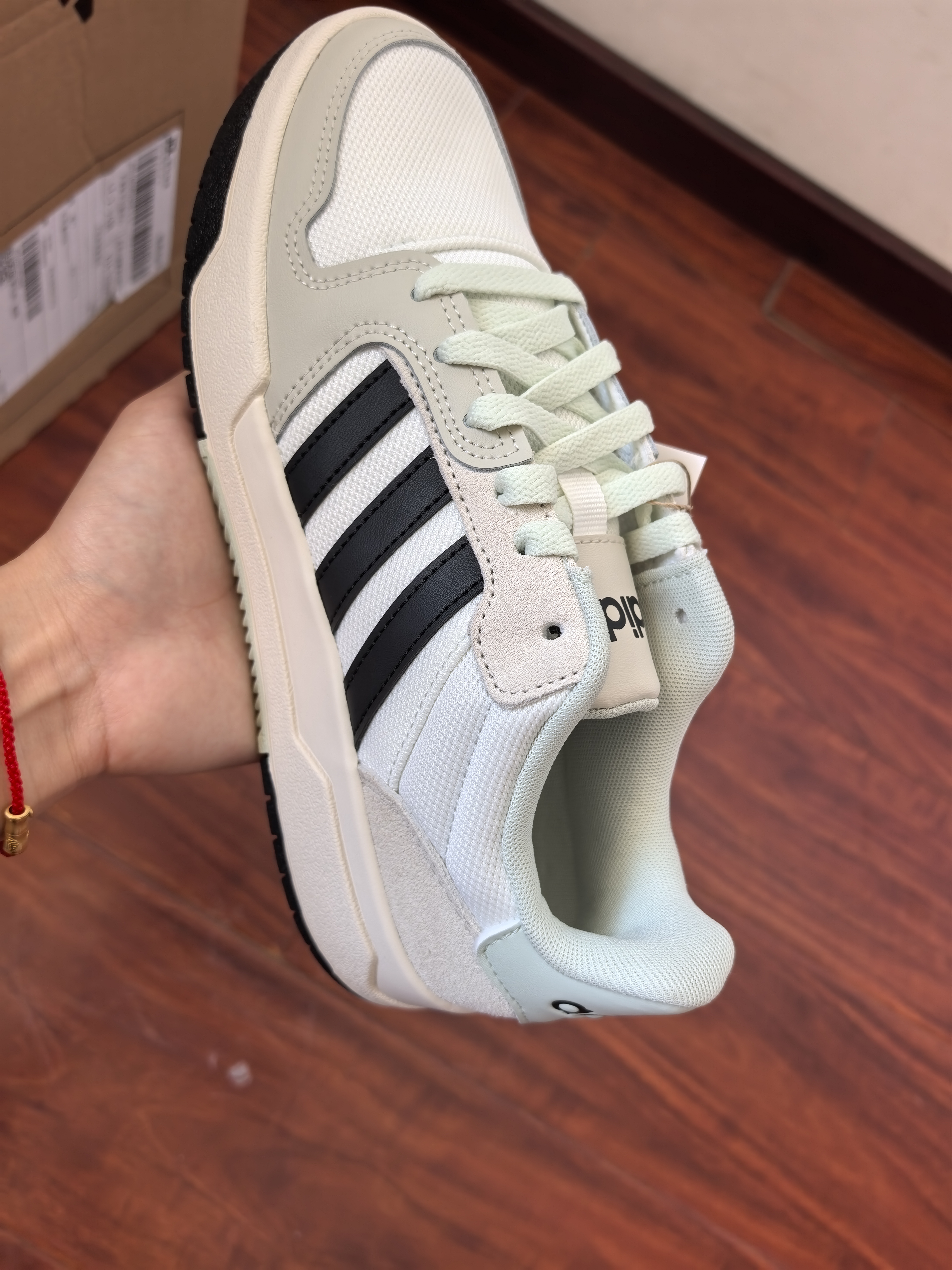 adidas ENTRAP美式校园风运动鞋少年感复古篮球风板鞋阿迪达斯 白色/矾土棕/黑色   38 实拍图