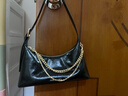 CHARLES&KEITH柔软拉链式褶皱单肩包腋下包包女包生日七夕礼物CK2-40782472 Black黑色 S 实拍图