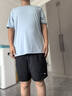 安踏（ANTA）冰丝速干运动套装男2026夏季新款男士青少年短袖t恤短裤跑步衣服 展翅蓝(速干透气+斜插口袋)【90%用户选择】 L/175(120-140斤） 实拍图