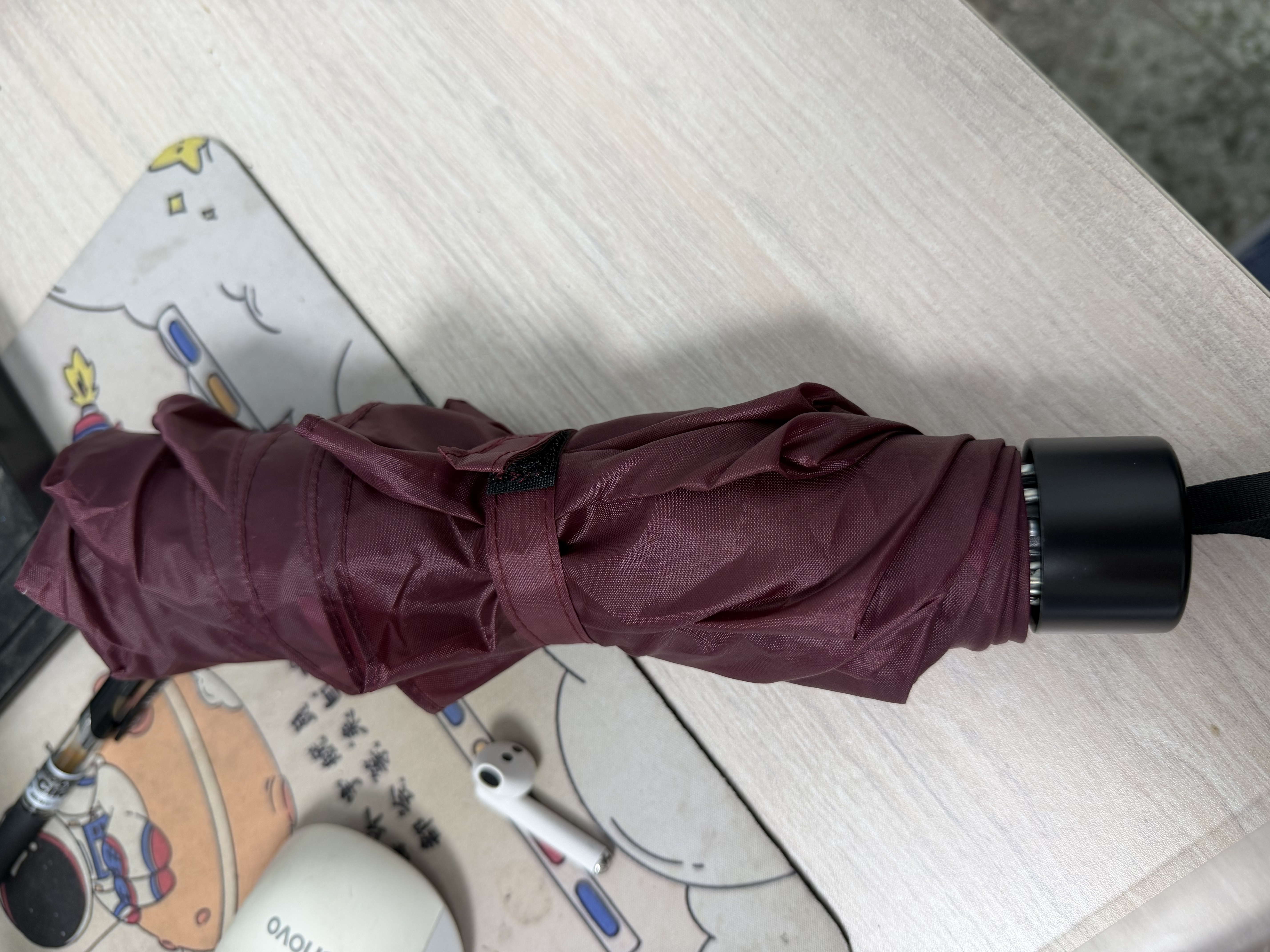 天堂伞 防风雨伞三折 便携折叠拒水晴雨两用伞商务伞男女趣味字母晴天蓝 实拍图