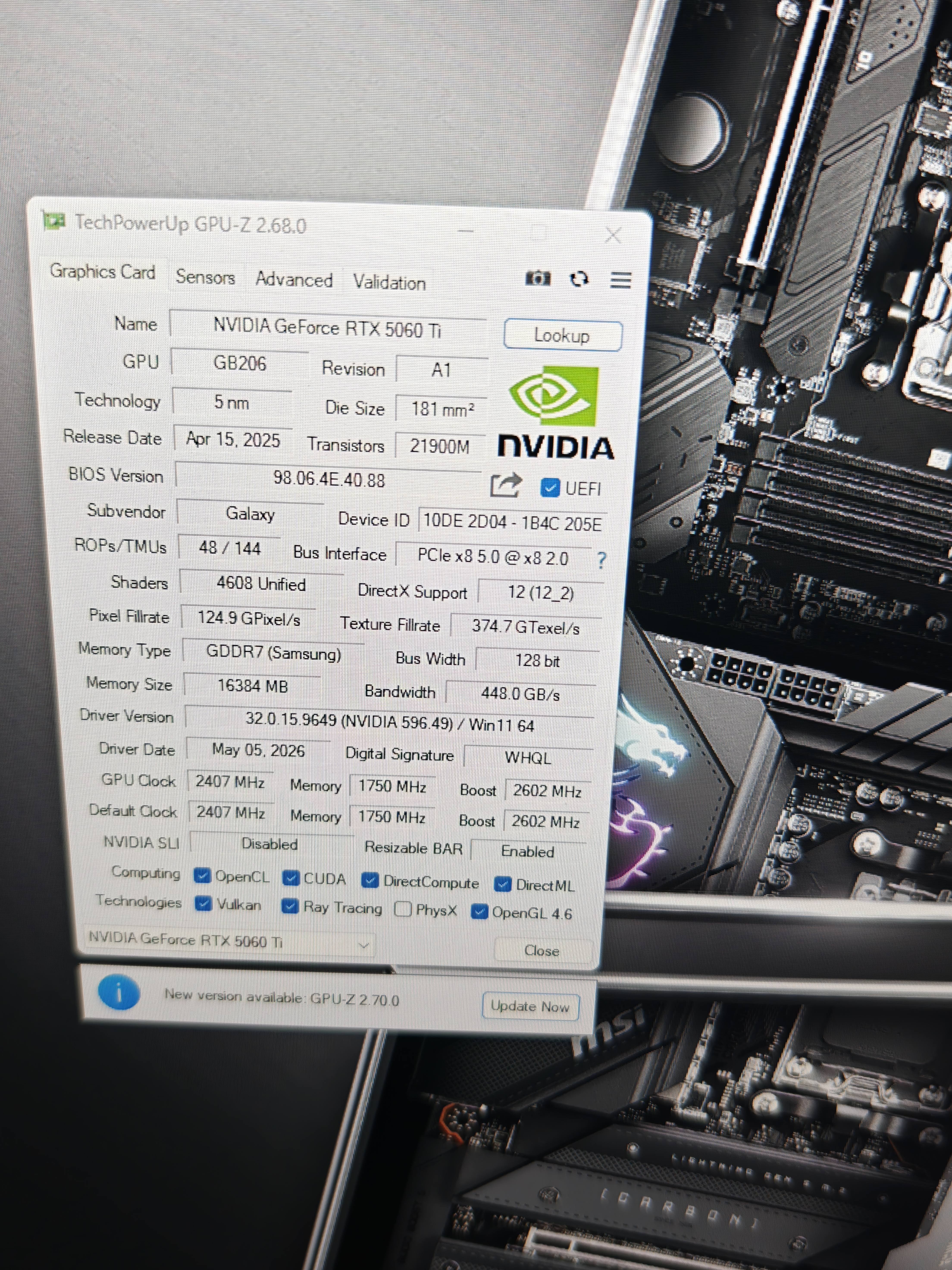 影驰GeForce RTX 5060 Ti MAX 星曜金属大师刃OC16G DLSS 4.5电竞游戏设计视频渲染AI绘图电脑独立显卡 RTX5060TiMAX圣刃OC16G 实拍图