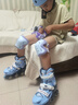 乐秀轮滑鞋儿童可调节全闪光溜冰鞋滑冰鞋男女童6-12岁旱冰鞋 X3Z 蓝L 实拍图