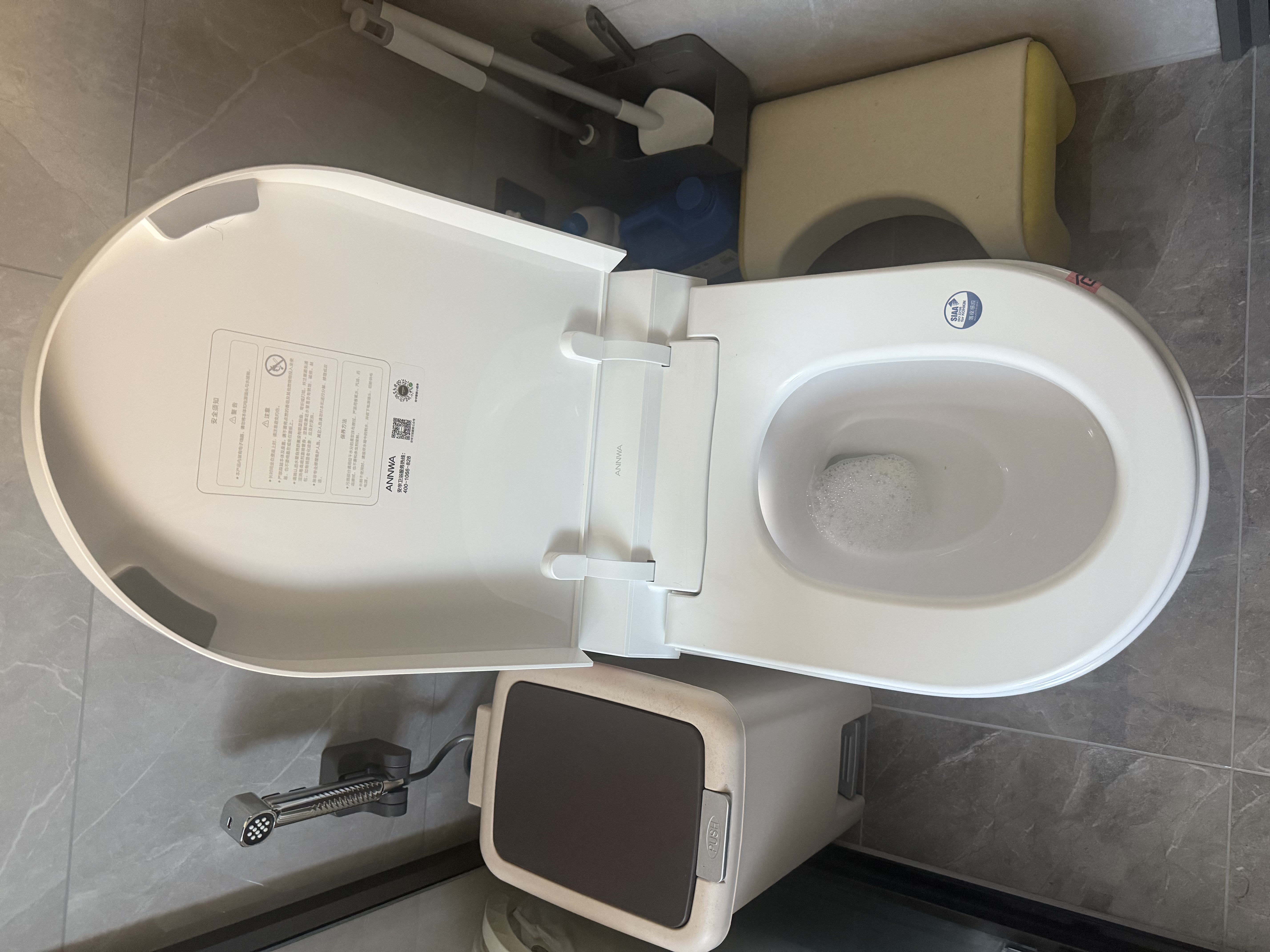 安华轻智能马桶免水压带水箱云朵泡沫盾虹吸式落地坐便器座便器 26新款U9U【一键自清洁 | 升级翻圈翻盖 | 感应座圈】 305坑距(适用290~390mm) 实拍图