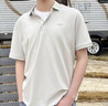 HLA海澜之家短袖Polo男夏季轻商务时尚系列凉感短袖男浅灰L 实拍图