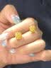 中国黄金（CHINA GOLD）18K金小方糖耳钉女款直针款养耳洞耳饰七夕情人节礼物送女友爱人 18K金小方糖耳钉 约0.45g 实拍图