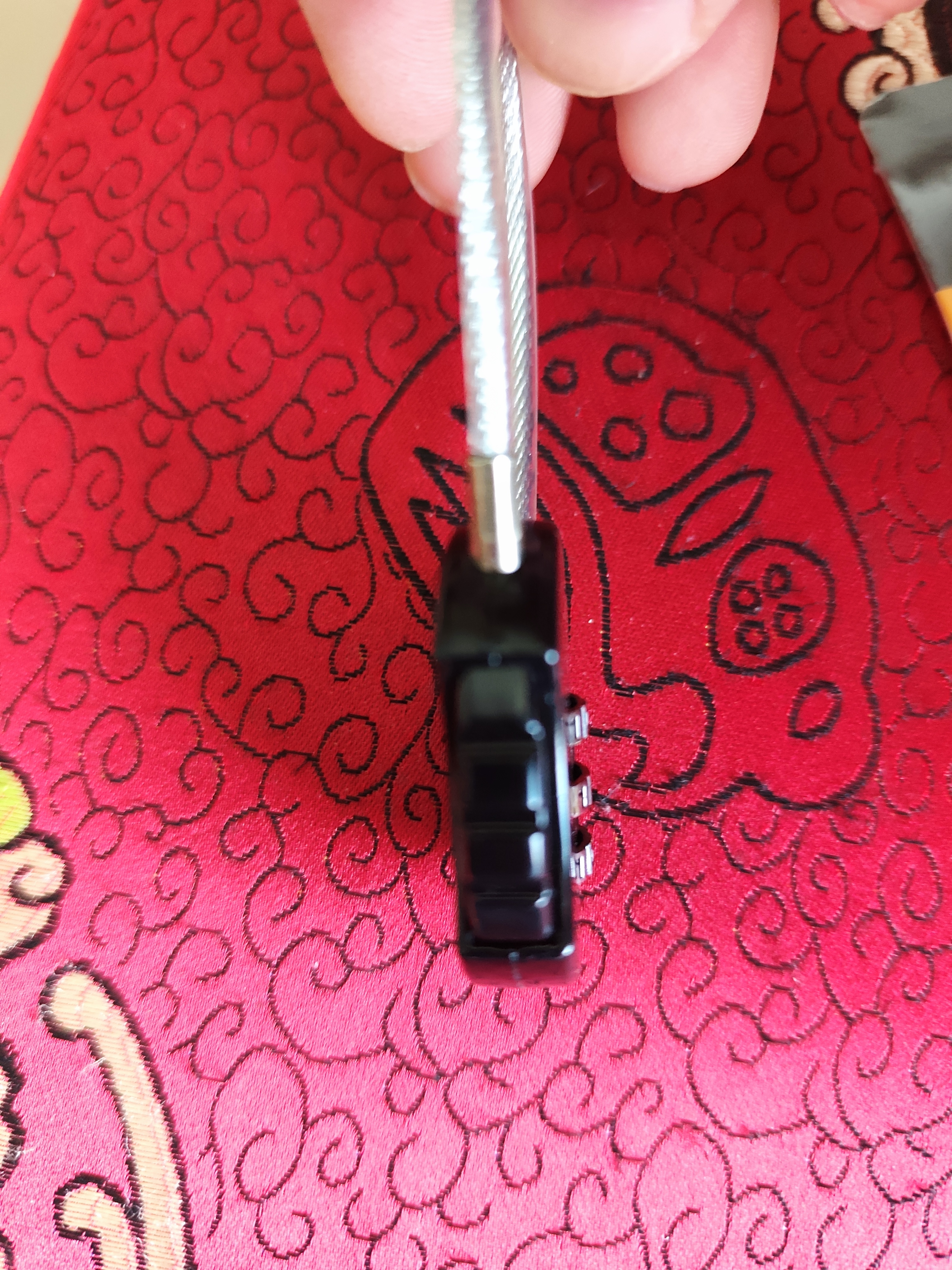 虎顿（HOTUN）钢丝密码锁挂锁小锁小型锁头车筐链条链子锁车篮柜门防盗钢缆迷你黑色MG03-37H 实拍图
