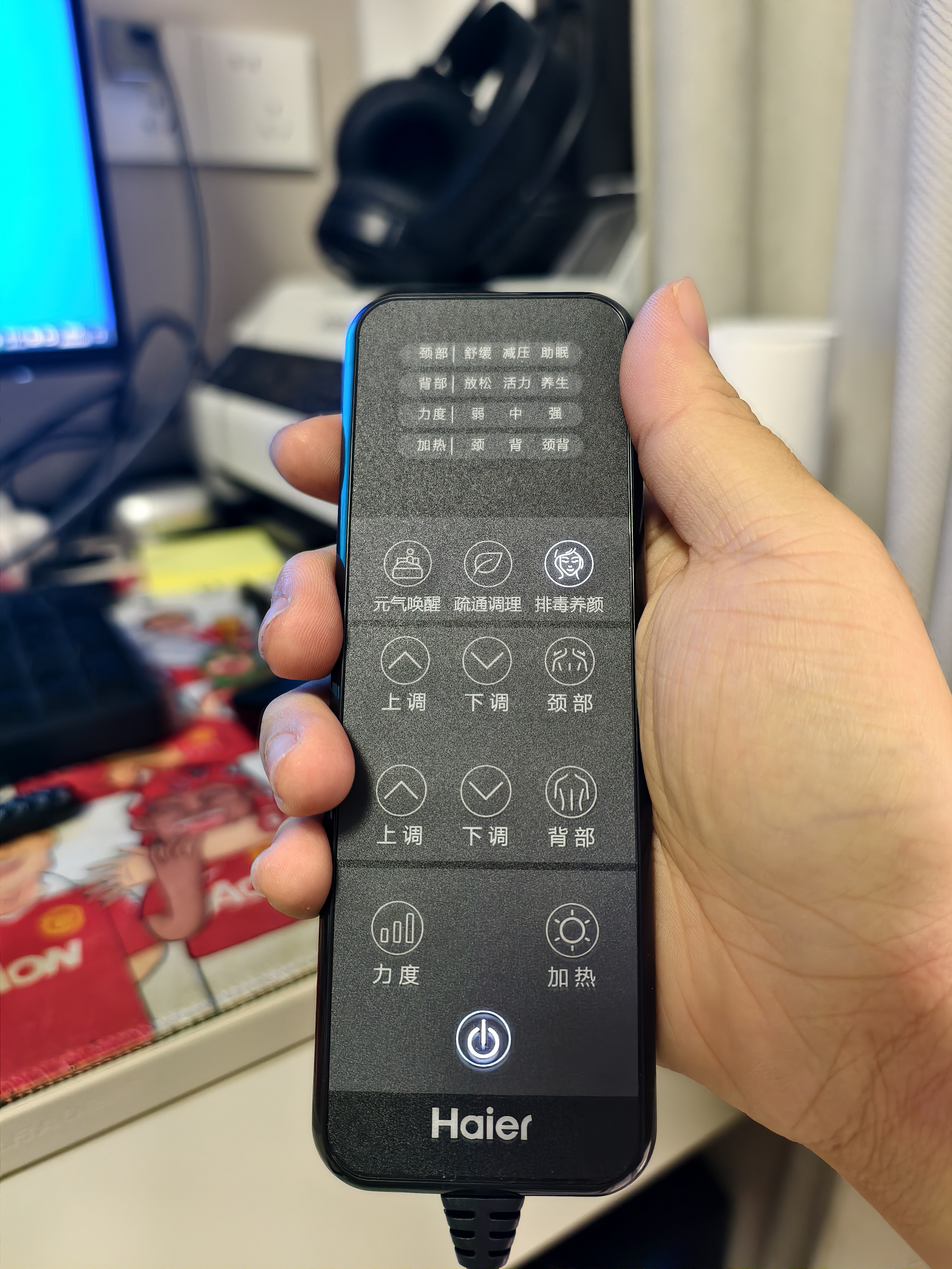 海尔（Haier）按摩靠垫按摩仪腰部颈椎一体按摩器肩颈腰背颈部肩膀脖子按摩垫全身躺垫坐垫椅护腰生日礼物男女士 【可拆卸/灰色】双重恒温热敷+正反揉捏+颈背一体 【全背游走】超长按摩行径 实拍图