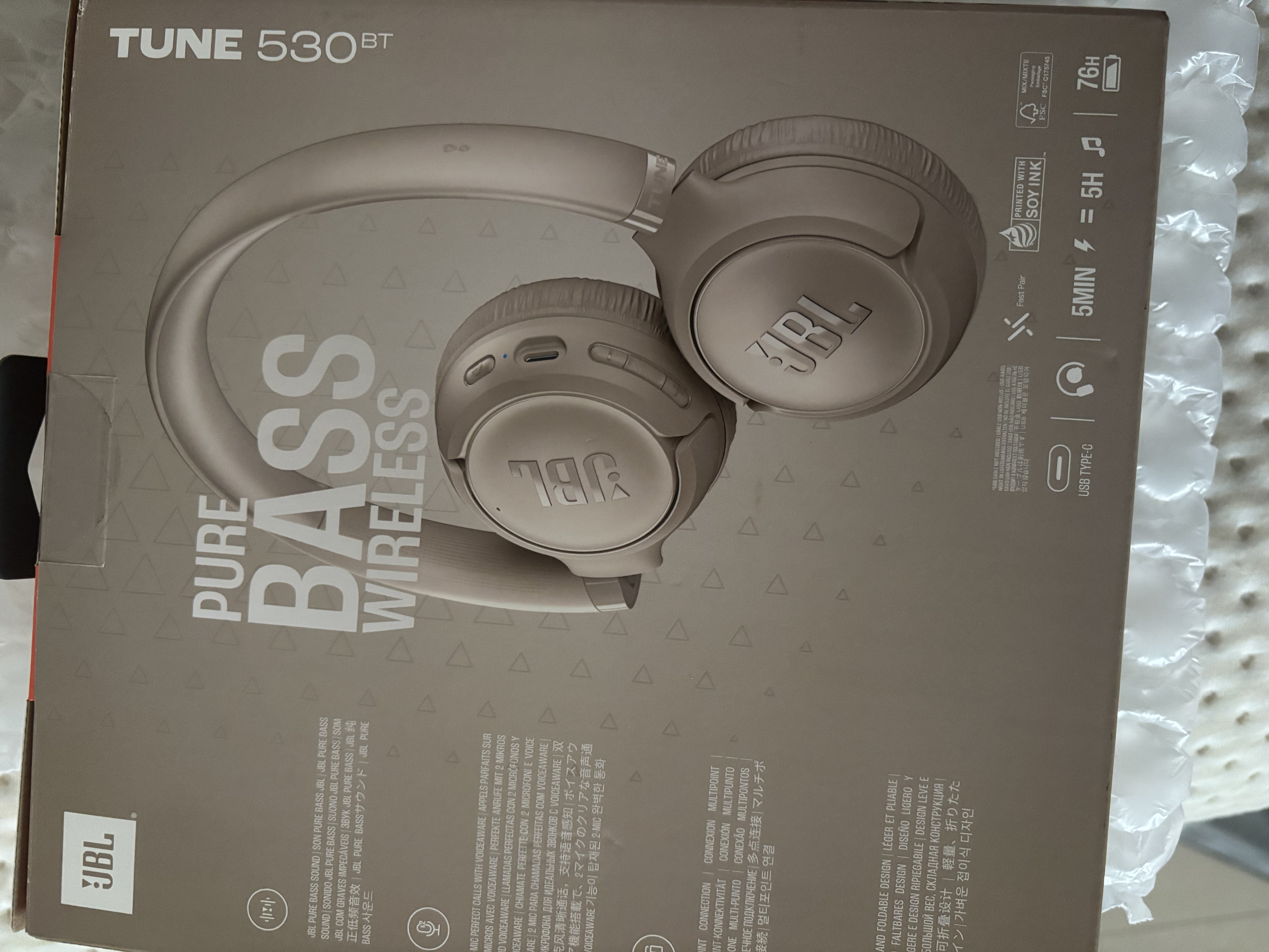 JBLTUNE530BT新款头戴式蓝牙无线耳机 通话降噪耳机耳麦 手机电脑笔记本耳机 卡其色 实拍图