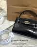 CHARLES&KEITH鳄鱼纹凯莉包手提斜挎婚包包女包七夕礼物送女友CK2-50270880-1 Black黑色 S 实拍图