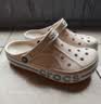 卡骆驰（CROCS）【采销直播】贝雅卡骆班洞洞鞋轻便耐磨一脚蹬休闲鞋|205089 白/深蓝-126 37 /38(230mm) 实拍图