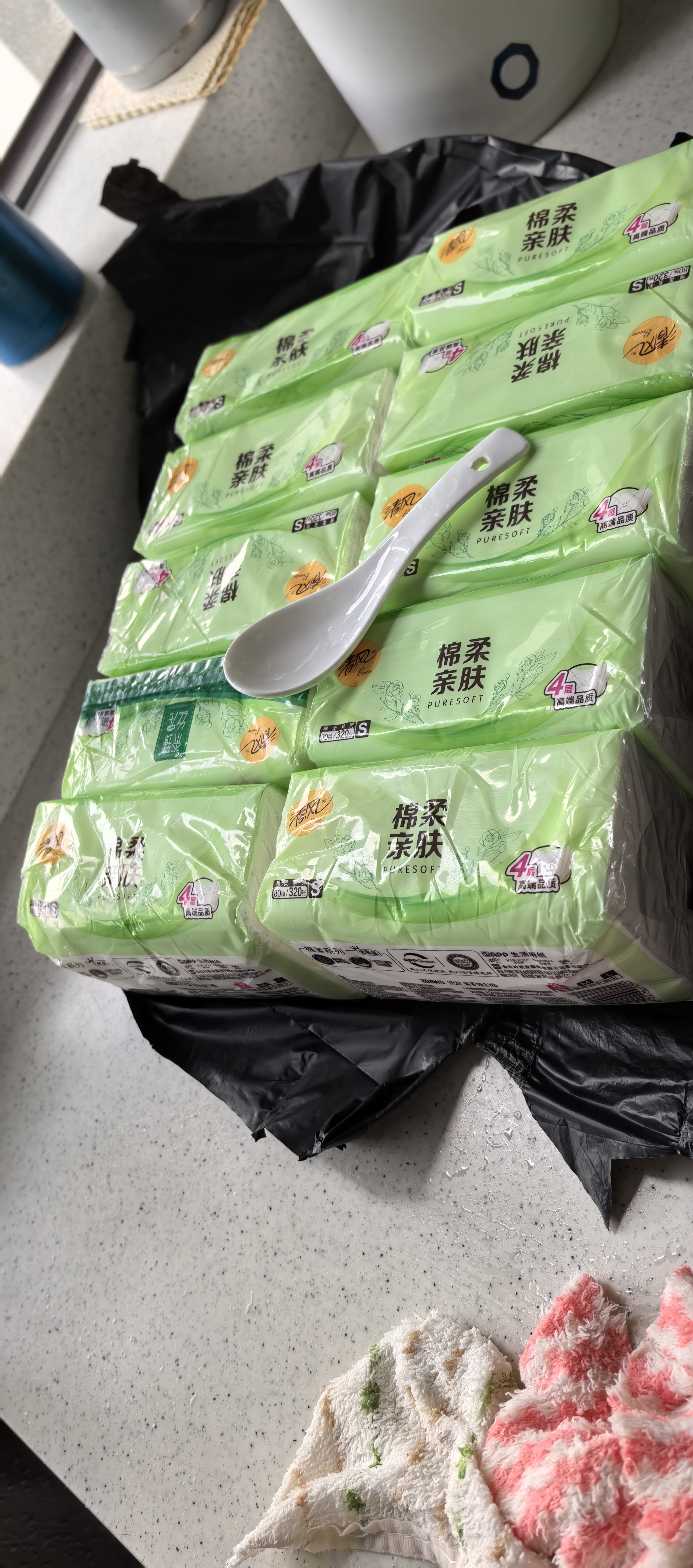 清风纸巾抽纸4层加厚320张面巾纸卫生餐巾纸纸抽家用实惠装批发 【百万销量标杆 细腻/自然/健康】 4层 320张*10包 实拍图