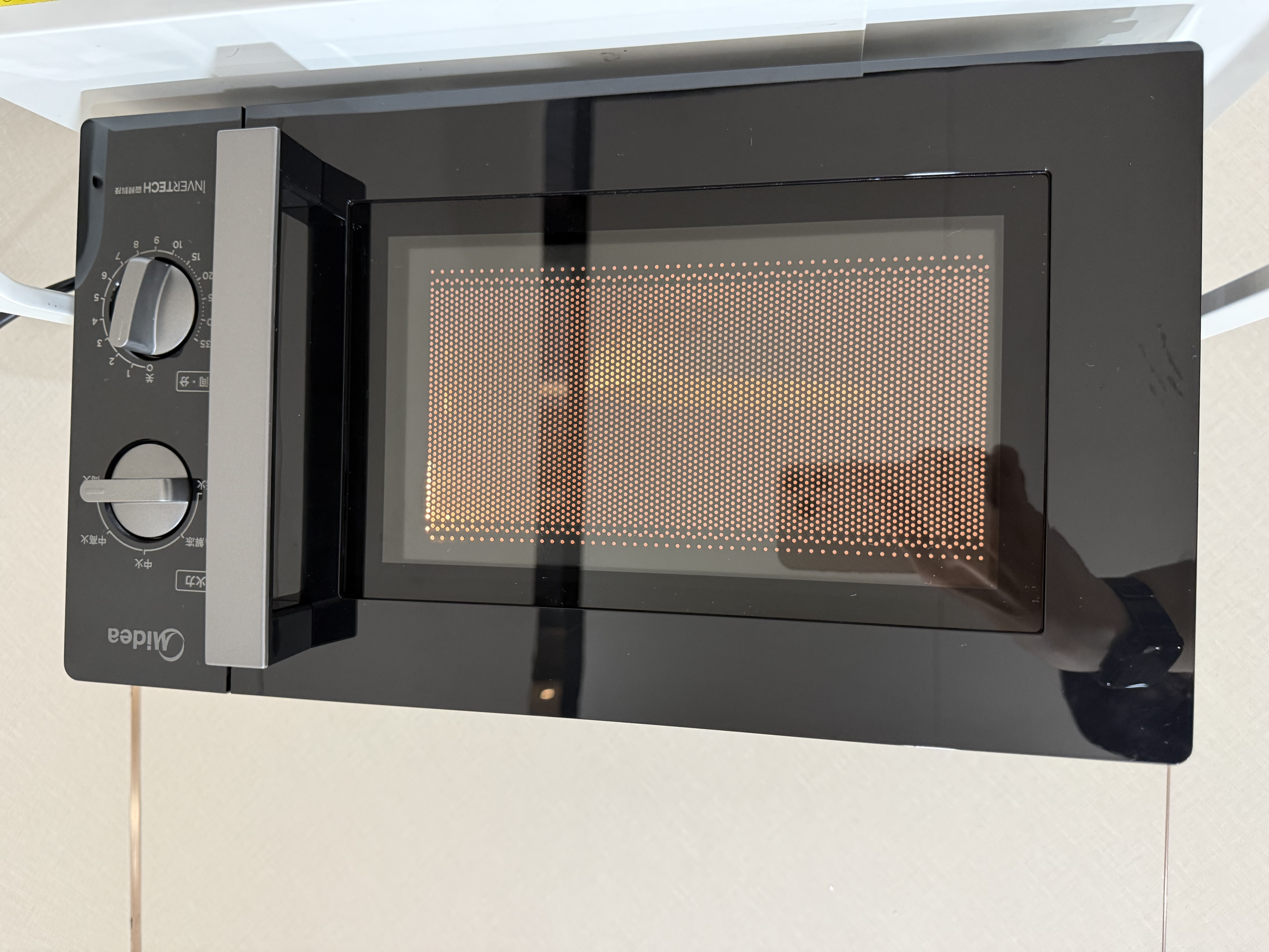 美的（Midea）变频微波炉双旋便捷操作五档火力速热360°转盘加热20L精巧容量微碳系列一级能效PM20A1 实拍图