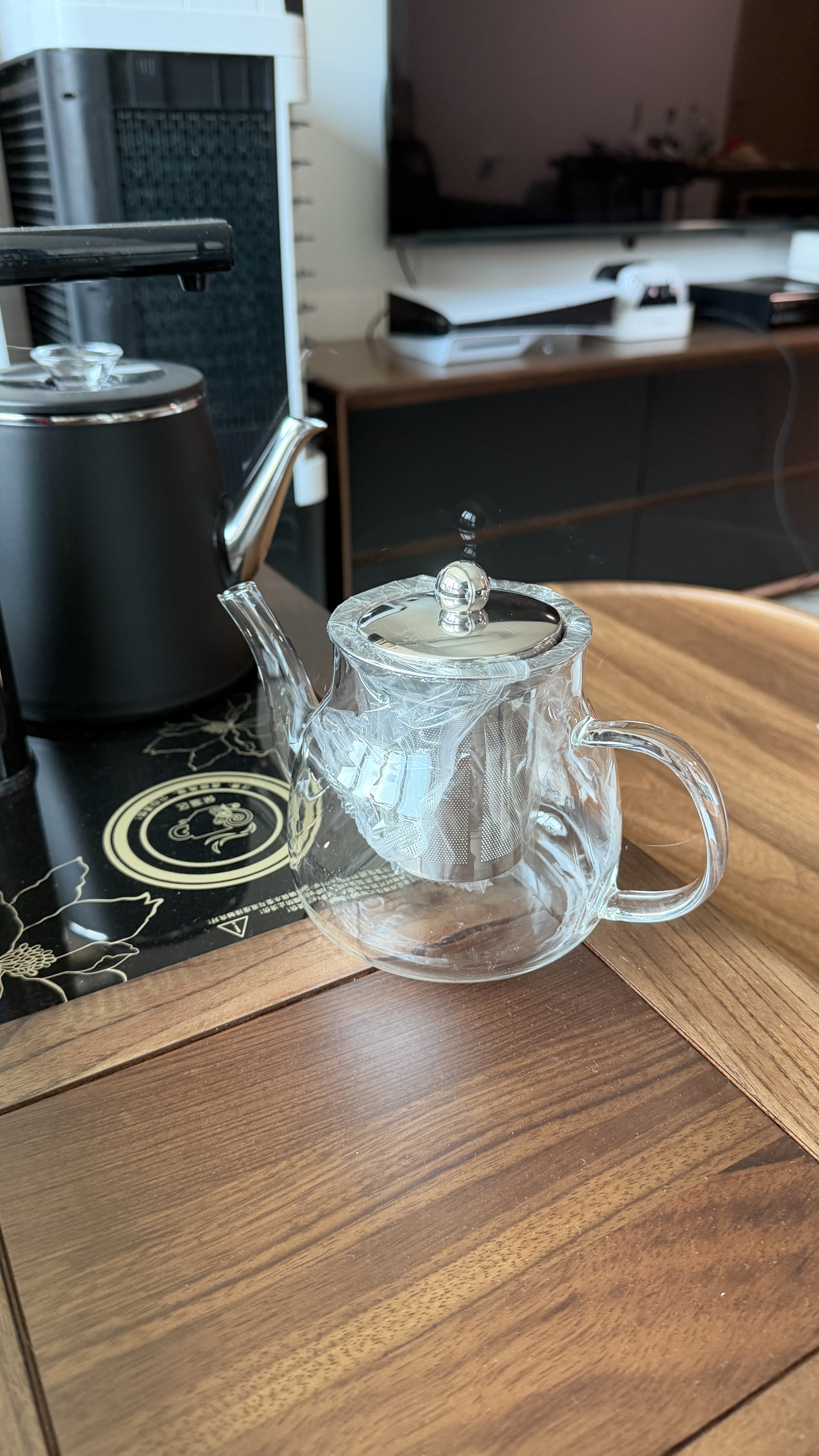 容声全自动上水电热水壶家用办公烧水煮茶一体机茶台烧水壶一体恒温保温泡茶壶自动上水一体茶具套装 0.8L 保温款|烧水壶无水自动续水37*20cm 实拍图