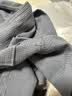 竹一百浴袍 纯棉吸水浴衣简约家居汗蒸服华夫格男女睡袍 灰色 L码 实拍图