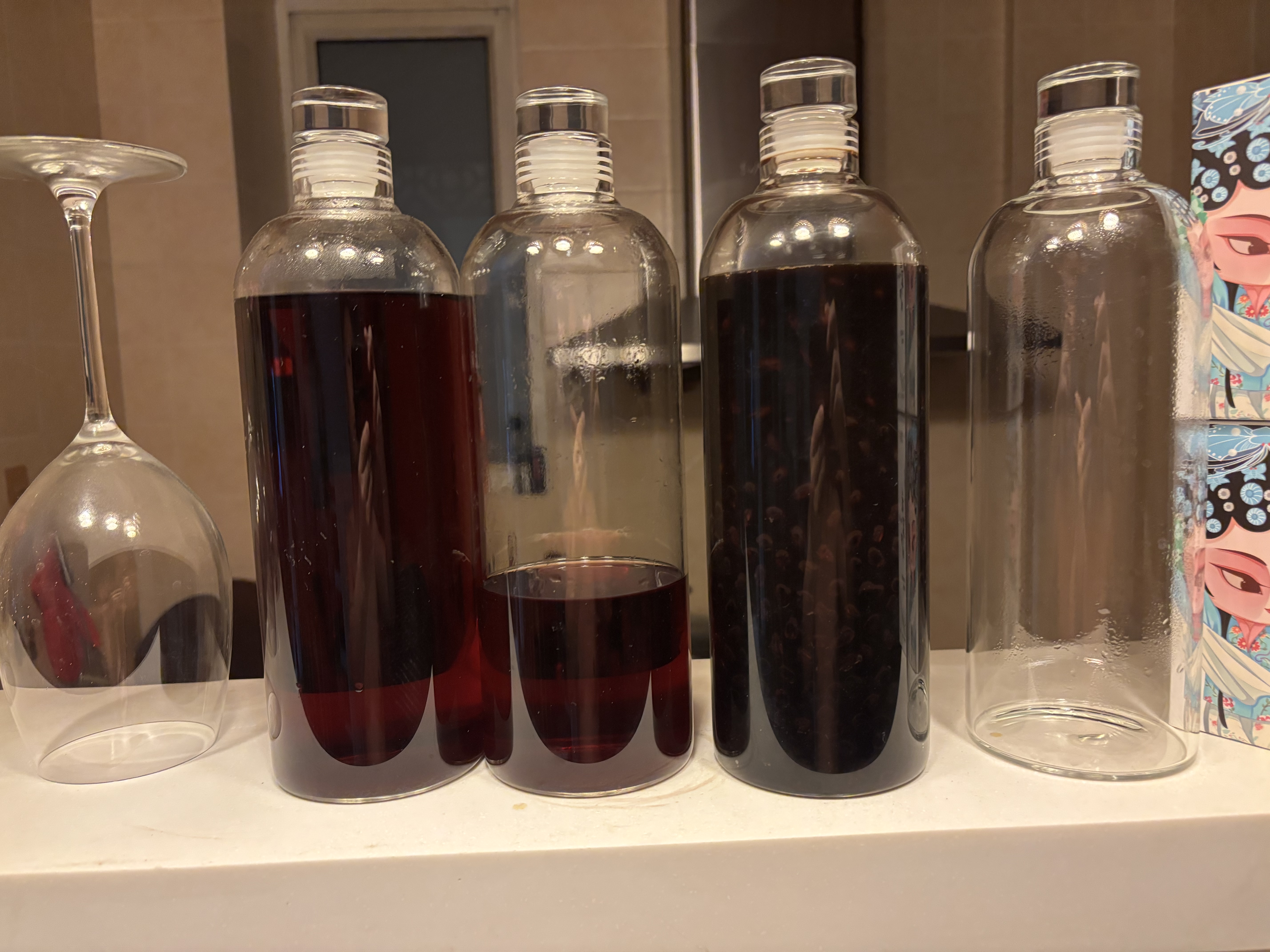 家の物语（KATEI STORY）日本酒瓶空瓶高档存酒白酒分装瓶泡酒专用空酒瓶密封食品级酒容器 1000ml 4件套 装2.0斤送标签+漏斗 实拍图