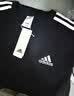 adidas纯棉休闲三条纹针织运动圆领正肩短袖T恤上衣男夏阿迪达斯   黑色/白   2XL 实拍图