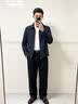 罗蒙外套男秋季商务男士翻领行政夹克上衣干部厅局风爸爸装i8藏青XL 实拍图