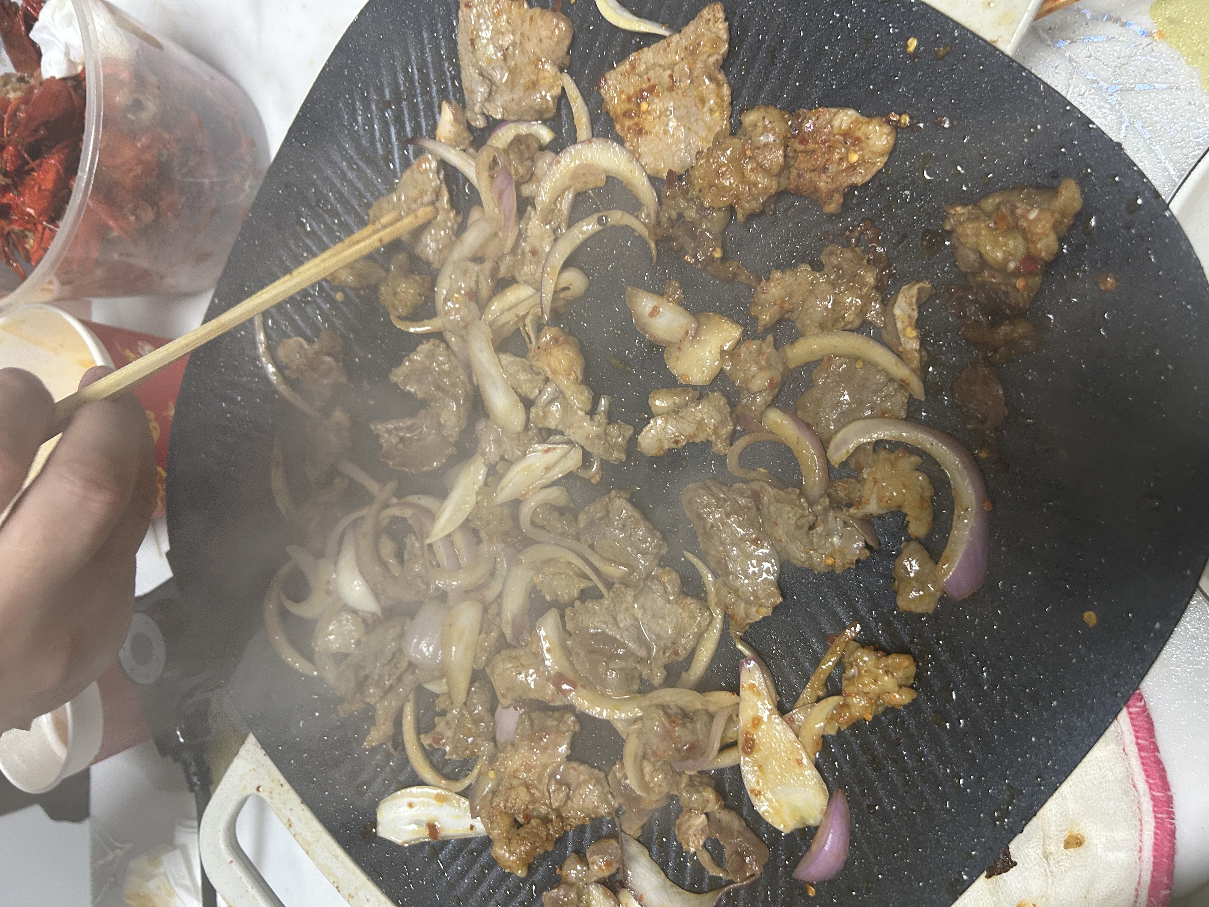 苏泊尔（SUPOR）电烧烤炉露营烤肉锅烧烤电烤炉烤盘电烤盘家用烤肉炉烤串烤肉一体机大功率轻油少烟大容量不粘烤盘 【快慢分区烤】可拆探温棒餐后易洁 1层 实拍图