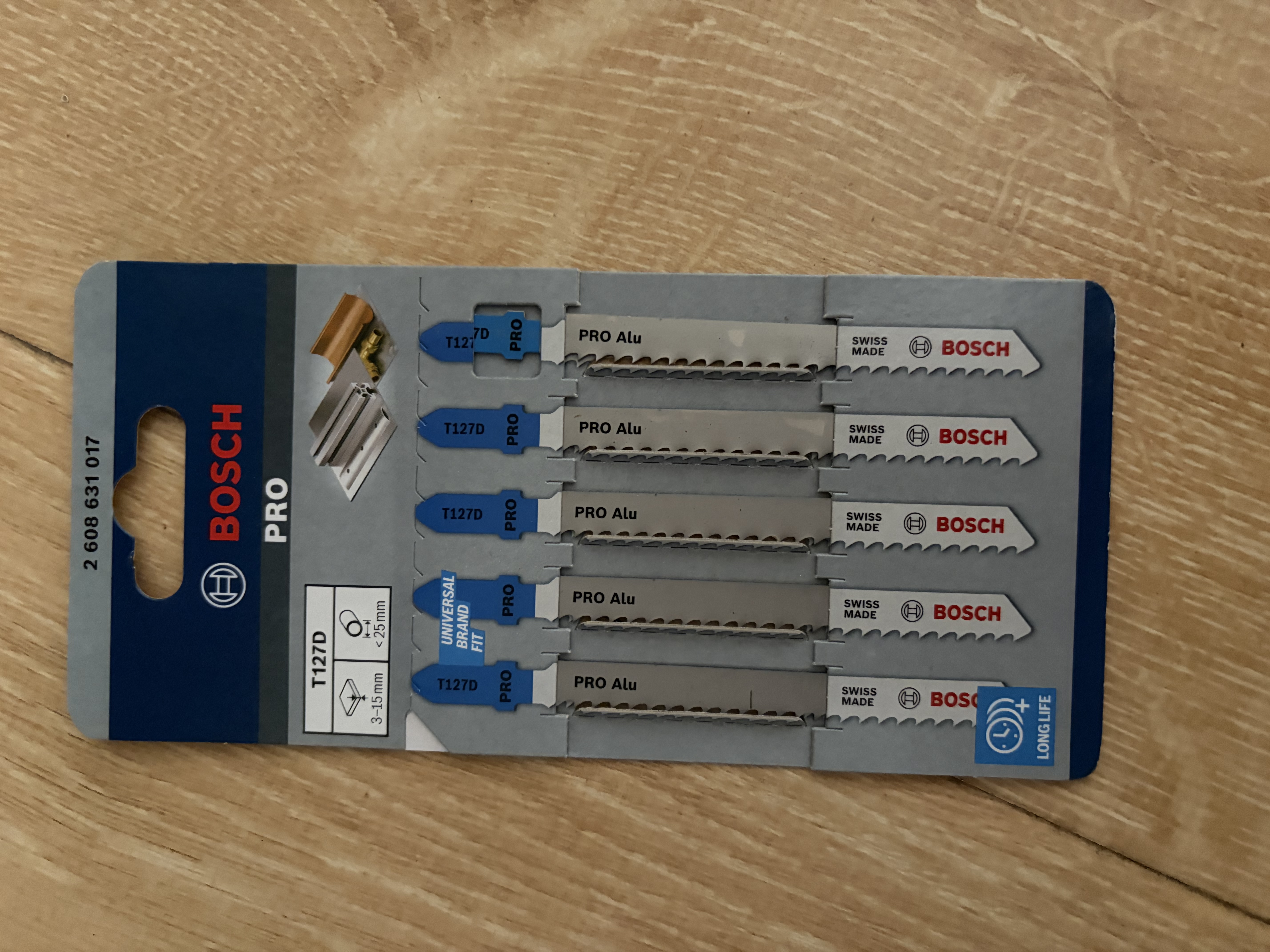 博世（BOSCH）曲线锯条金属切割 (铝材及亚铁金属型) T127D (5条装)  74mm 实拍图