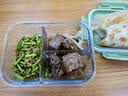 德玛斯耐热玻璃保鲜盒 微波炉饭盒上班族便当盒 北欧绿三隔1000+包+餐具 实拍图