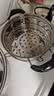 304不锈钢小奶锅宝宝婴儿辅食不粘煮面家用煮奶汤锅电磁炉食品级 304不锈钢双层单底+蒸笼 18cm 实拍图