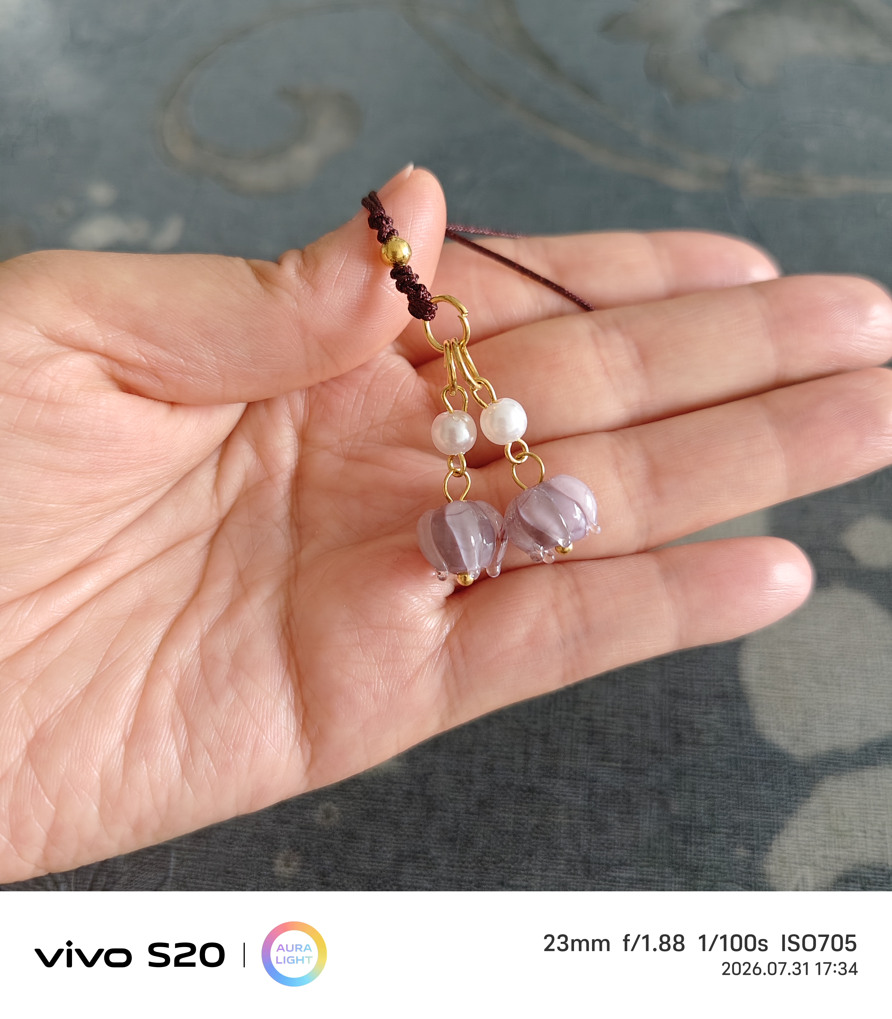 首力森系紫铃兰钥匙扣手机挂绳女款小挂饰礼品挂件玉石吊坠挂坠创意 实拍图