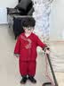 G.duck小黄鸭周岁礼服男宝宝抓周衣服女汉服百日宴百天满月婴儿套装夏季 红色+香囊 90 建议1~2岁【 80-90cm】cm 实拍图