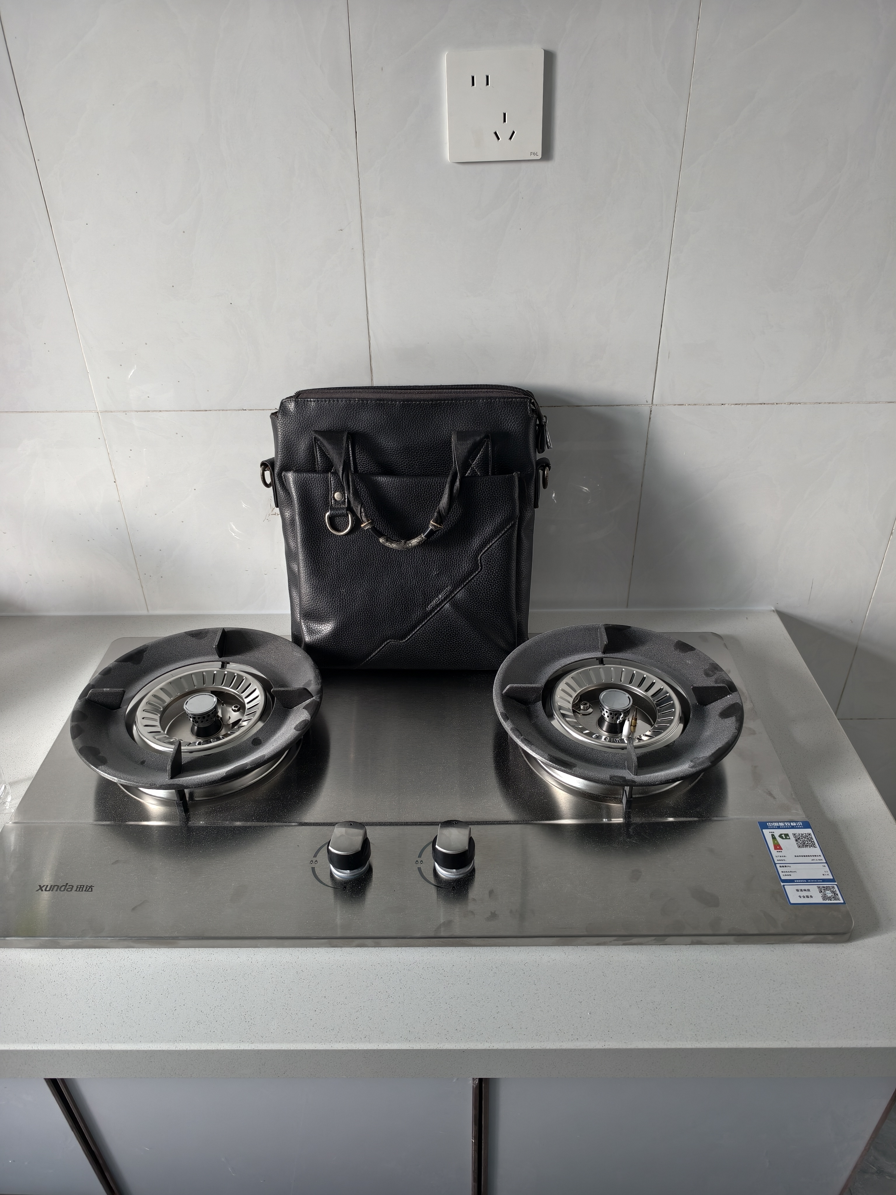迅达（XUNDA）燃气灶天然气双具灶家用台式嵌入式两用5.2KW旋流火不锈钢面板 S2S-天然气 实拍图
