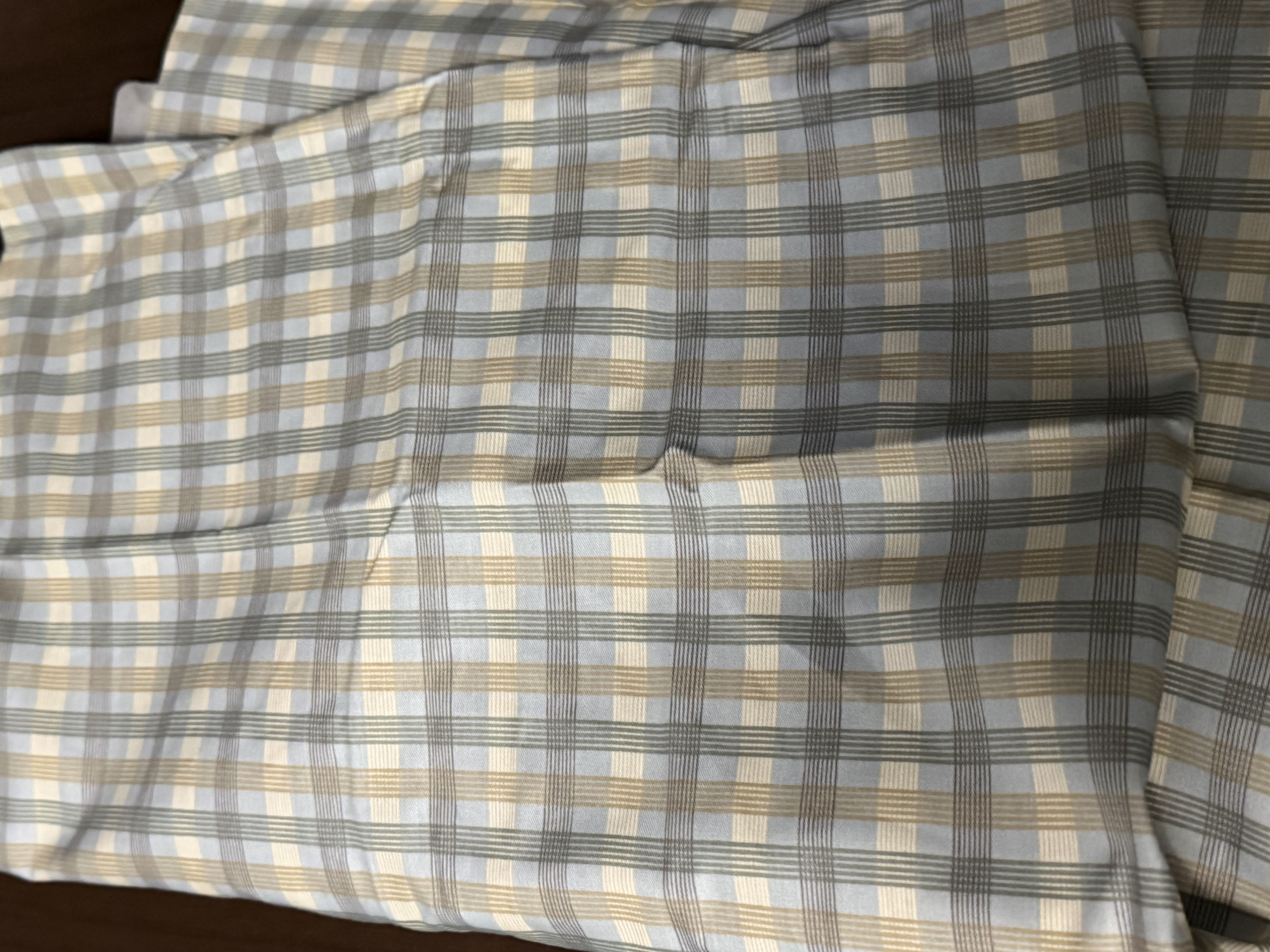 无印良品全棉枕套100%新疆长绒棉枕头套枕芯套枕巾48x74cm 对装 灰格 实拍图
