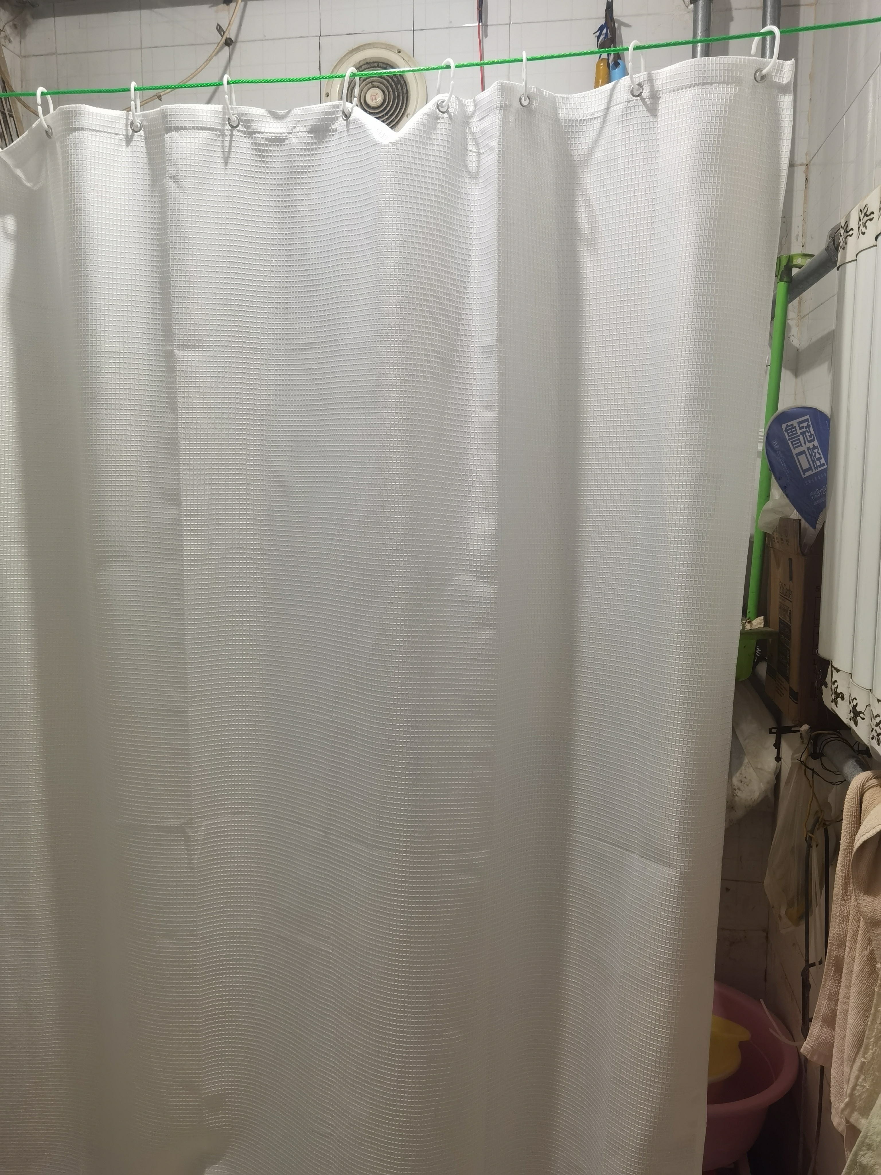 京东京造耐用系列浴帘卫生间加厚宽防水遮光淋浴室隔断窗帘华夫格180*200 实拍图