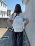 viney书包小学生初中高中大学生背包女大容量旅行双背包户外出游旅行包 白色+可爱挂件 简约轻便高颜值休闲减负电脑包 实拍图