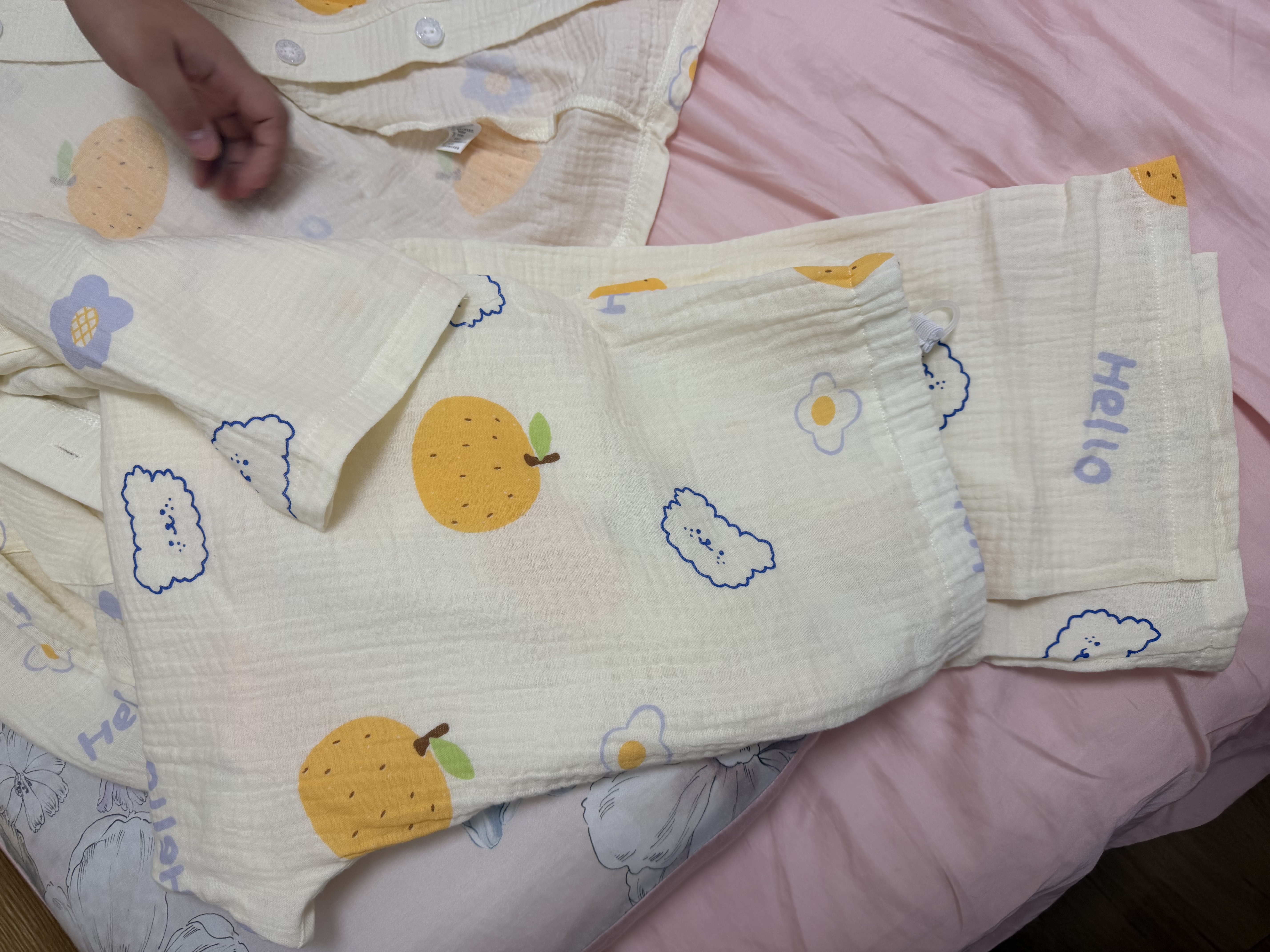 柔曼绮月子服夏季薄款纯棉纱布产后哺乳睡衣女春秋孕妇喂奶家居服套装 DSY-609 2XL(建议145-165斤) 实拍图