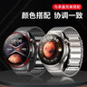 竞技者适于华为手表watch4/Pro表带watch3pro/GT5/GT4/GT3/GT6磁吸钛金属不锈钢手表带男款高级46/48 钛金色-编织链式22mm接口 实拍图